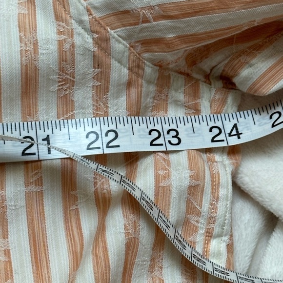 Tommy Bahama Silk Blend Palm Tree Embroidered Striped Button Down Shirt - Picture 11 of 11